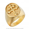 BA0289 BOBIJOO Jewelry Anello anello Croce di Lorena, Angiò e Acciaio Oro