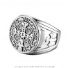 BA0291S BOBIJOO Jewelry Signet Cross Ring Saint Benedict Gross Money