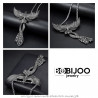 PE0177 BOBIJOO Jewelry Anhänger Phoenix feuervogel Mann Stahl + Kette