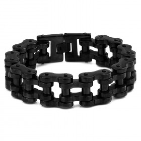 BR0271 BOBIJOO Jewelry Mayorista Biker Pulsera De Cadena De La Motocicleta De Acero Inoxidable Negro