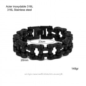 BR0271 BOBIJOO Jewelry Wholesale Bracelet Biker Chain Motorcycle Stainless Steel Black