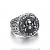 BA0292 BOBIJOO Jewelry Ring Signet ring Lodge Steel FM Skull Virtus Junxit