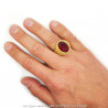 BA0295 BOBIJOO Jewelry Imponente Anillo Anillo Anillo De Acero De Oro Falso Rubí