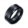 Bague Chevalière Alliance Homme Tungstène Noir Carbone bobijoo