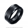 Bague Chevalière Alliance Homme Tungstène Noir Carbone bobijoo