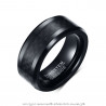 BA0301 BOBIJOO Jewelry Ring, Signet Ring Men's Wedding Ring Black Tungsten Carbon
