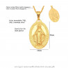 PEF0047 BOBIJOO Jewelry A Small Pendant Medallion, Virgin Mary Stainless Steel Gold Golden