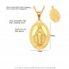 PEF0047 BOBIJOO Jewelry Un Pequeño Colgante Medallón De La Virgen María De Acero Inoxidable De Oro De Oro