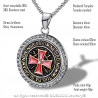 PE0158 BOBIJOO Jewelry Anhänger Templer Edelstahl Strass Kreuz Nicht Nobis + Kette