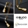 PE0180 BOBIJOO Jewelry Small, Discreet Pendant, Guitar Stainless Steel Golden Gold