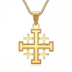 PE0181 BOBIJOO Jewelry Anhänger, Mann-Templer-Ordens Tempel Kreuz Zu Jerusalem Vergoldet