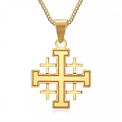 Pendentif Homme Templier Ordre Temple Croix Jerusalem Doré bobijoo