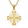 Men's Pendant Templar Order Temple Cross Jerusalem Golden bobijoo