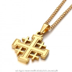 Pendentif Homme Templier Ordre Temple Croix Jerusalem Doré bobijoo
