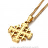 Colgante Hombre Orden Templaria Temple Cross Jerusalem Golden bobijoo