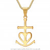 PE0184 BOBIJOO Jewelry Anhänger Kreuz von Camargue Camargue Stahl-Gold Vergoldet Plattiert mit