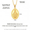 PEF0004 BOBIJOO Jewelry Pendant Virgin Miraculous Mary-Plated Steel Gilded Gold