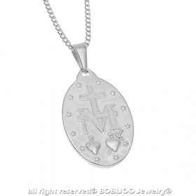 PEF0004S BOBIJOO Jewelry Colgante De La Virgen Milagrosa De María, De Acero, De Plata