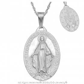 PEF0045S BOBIJOO Jewelry Pendant Locket Virgin Mary Miraculous Mary Stainless Steel