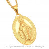 PE0137 BOBIJOO Jewelry Gran Colgante Medallón Con La Virgen Milagrosa De María De Acero De Oro