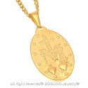 PE0137 BOBIJOO Jewelry Gran Colgante Medallón Con La Virgen Milagrosa De María De Acero De Oro