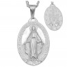 PE0137S BOBIJOO Jewelry Large Pendant Virgin Miraculous Mary Steel, Silver