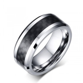 BA0029 BOBIJOO Jewelry Anello Uomo Acciaio Inossidabile, Tungsteno e Carbonio Trend di Qualità