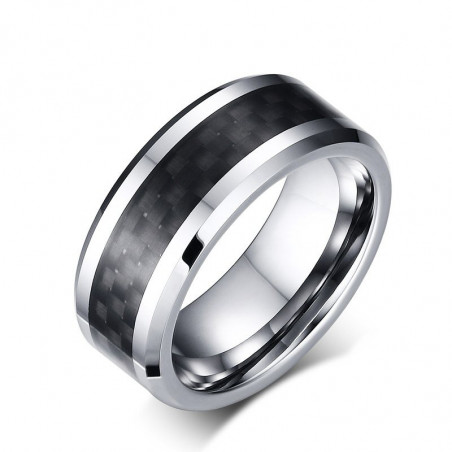 BA0029 BOBIJOO Jewelry Ring Mann, Edelstahl, Wolfram und Kohlenstoff Trend Qualität