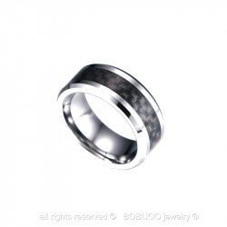 BA0029 BOBIJOO Jewelry Ring Man's Stainless Steel Tungsten and Carbon Trend Quality