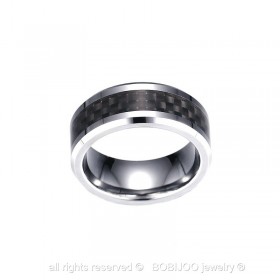 BA0029 BOBIJOO Jewelry Ring Mann, Edelstahl, Wolfram und Kohlenstoff Trend Qualität