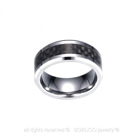 BA0029 BOBIJOO Jewelry Ring Man's Stainless Steel Tungsten and Carbon Trend Quality