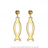 BOF0099 BOBIJOO JEWELRY Aretes Evangelista Ichthus Peces De Oro