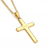 PE0185 BOBIJOO Jewelry Cross pendant Evangelical Ichthus Fish Jesus Gold 39mm