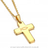 PE0186 BOBIJOO Jewelry Cross pendant Evangelical Ichthus Fish Jesus Gold 28mm