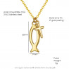 PE0187 BOBIJOO Jewelry Pendant Set Cross Jesus Ichthus Fish Gold