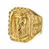 BA0243 BOBIJOO Jewelry Big Signet Ring Head Jesus Steel Gold Cross