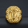 BA0243 BOBIJOO Jewelry Big Signet Ring Head Jesus Steel Gold Cross