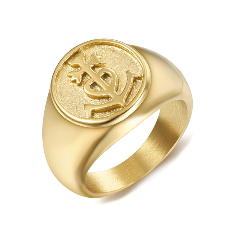 BA0303 BOBIJOO Jewelry Ring Signet ring Man Woman Cross of Camargue Gold