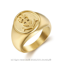 BA0303 BOBIJOO Jewelry Anillo Anillo anillo de Hombre Mujer de la Cruz de la Camarga de Oro
