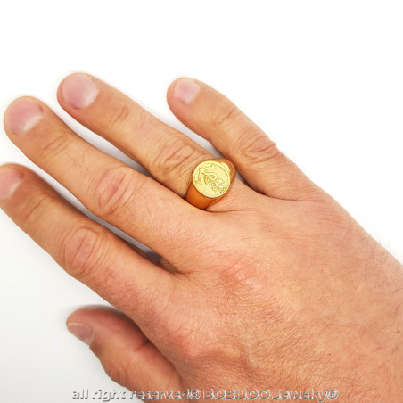 BA0303 BOBIJOO Jewelry Anello anello Uomo Donna Croce della Camargue Oro