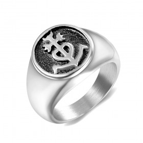 BA0198 BOBIJOO Jewelry Ring Signet ring Man Woman Cross of the Camargue, and Silver