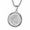 PE0189 BOBIJOO Jewelry Pendant Coin Napoleon III Louis Steel Silver