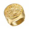 BA0308 BOBIJOO Jewelry Ring Knight Order Templar Crude Steel Plated Golden Gold