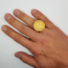 BA0308 BOBIJOO Jewelry Anillo De Caballero De La Orden De Los Templarios Crudo De Acero Chapado En Oro De Oro