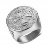BA0309 BOBIJOO Jewelry Ring Siegelring Templer-Orden Roh Stahl Silber