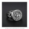 BA0311 BOBIJOO Jewelry Ring Siegelring Silber Stahl-Siegel der Templer Christus