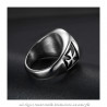 BA0311 BOBIJOO Jewelry Ring Siegelring Silber Stahl-Siegel der Templer Christus