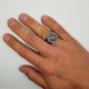 BA0311 BOBIJOO Jewelry Ring Siegelring Silber Stahl-Siegel der Templer Christus