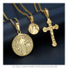 PEF0044 BOBIJOO Jewelry All 3 Pendants Necklaces Chains Steel Gold Catholic