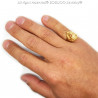 BA0315R BOBIJOO Jewelry Discreto Anello Testa Di Leone D'Oro Gli Occhi Rossi